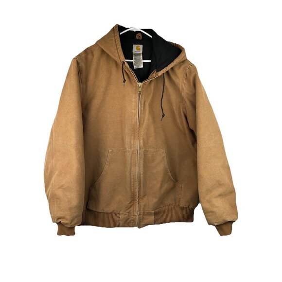 Vintage Carhartt J130 Hooded Coat Jacket Men's XL BRN Canvas Zip RN 14806 - Picture 1 of 12